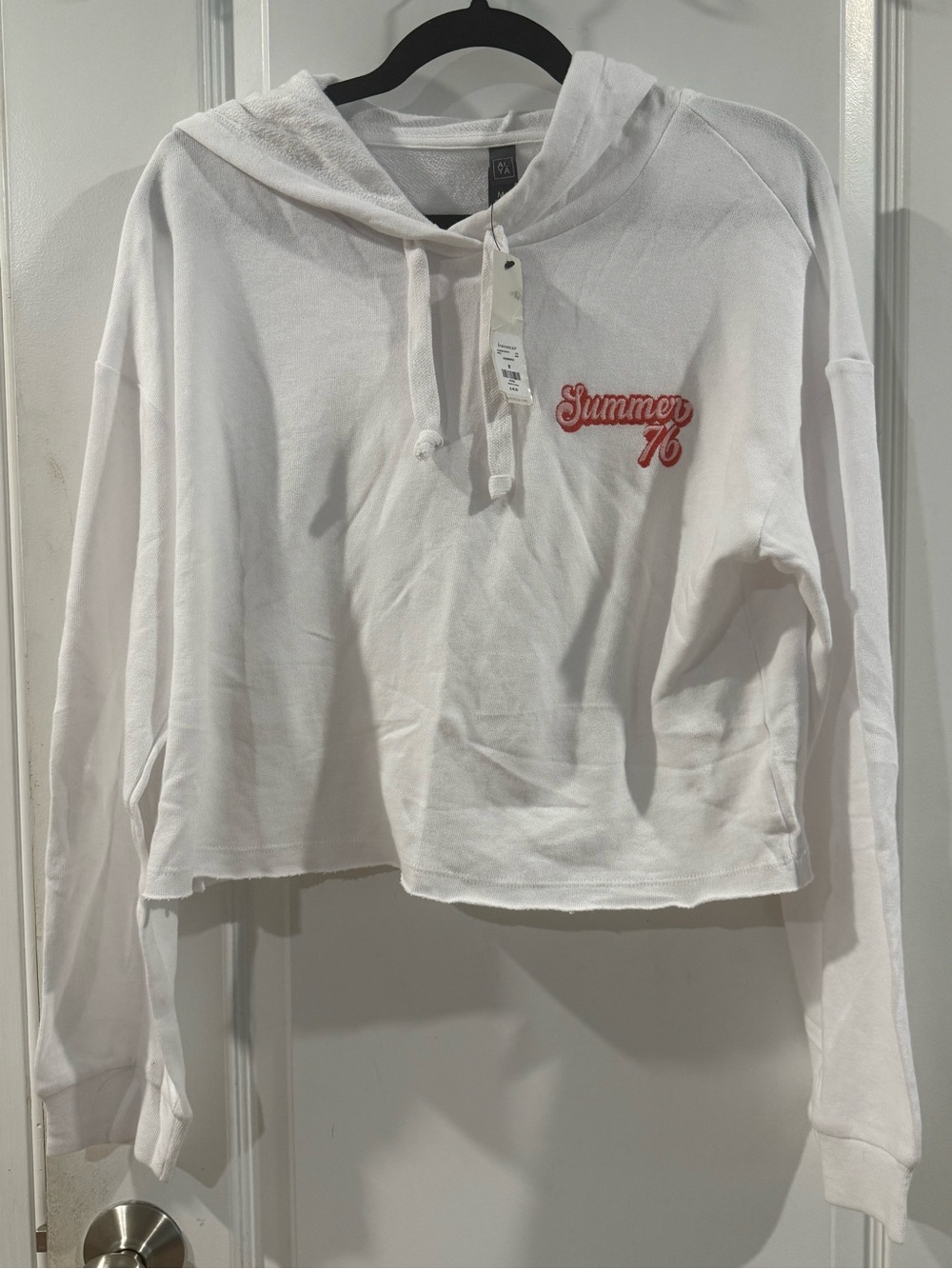 Alya "Summer 76" White Hoodie with Red Embroidery